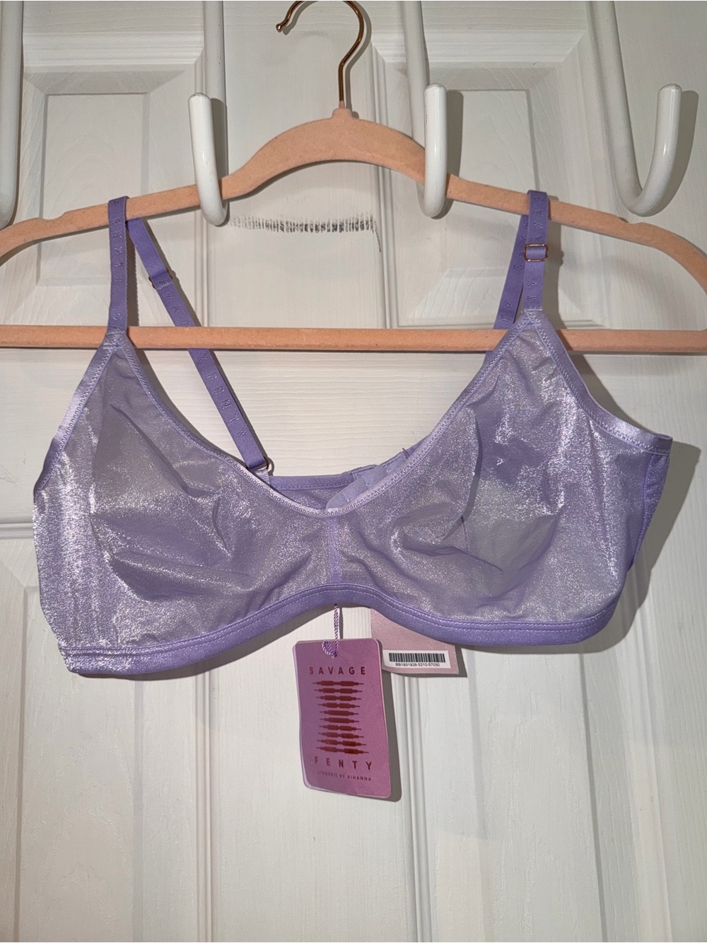 Savage X Fenty Lavender Sheer Wireless Bra Bralette Medium NWT Rihanna